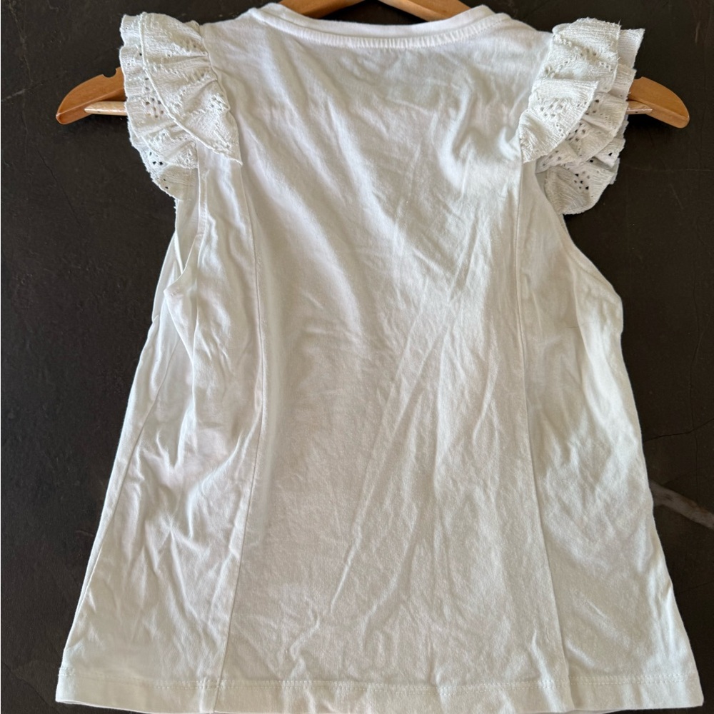 White Ruffled Sleeveless Top Mango - Picture 4 of 6